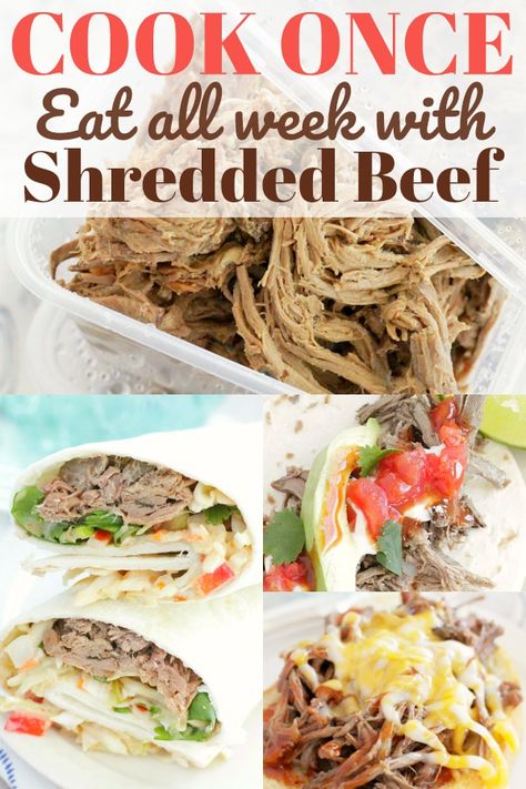 Cook Once Eat All Week, Quick Beef Recipes, Bbq Beef Sandwiches, Shredded Beef Recipes, Mom Meals, Beef Sandwiches, Mom Recipes, Recipe Beef, Recipes Beef