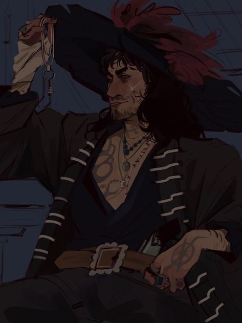 Pirate Captain Character Design, Captain Character Design, Pirate Oc Art, Dnd Pirate, Pirate Oc, Pirate Illustration, The Flying Dutchman, Pirate Captain, Flying Dutchman