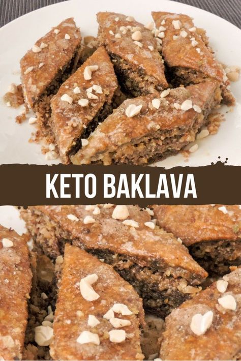 Keto Baklava, Baklava Recept, Galletas Keto, Keto Cakes, Baklava Recipe, Postre Keto, Keto Baking, Keto Cake, Low Carb Sweets