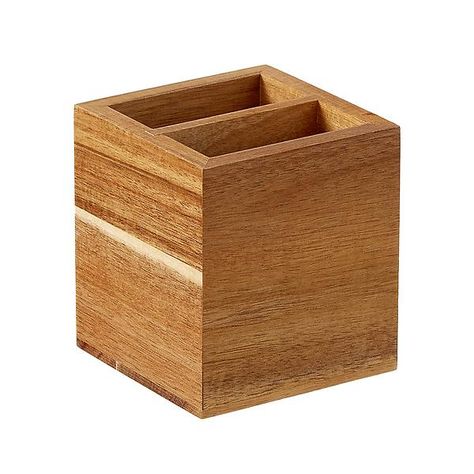 Rowan Acacia Desktop Pencil Holder | The Container Store File Folder Organization, Label Makers, File Boxes, Pencil Cup, The Container Store, Label Maker, File Folders, Container Store, Organization Solutions