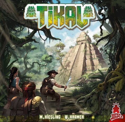 Tikal is a game of exploration within the Central American jungles in search of lost temples and the treasures within. Players send their team of explorers into the jungle, exposing more and more of the terrain. Along the way, you find temples that require further uncovering and treasures. Players attempt to score points for occupying temples and holding onto treasure. Tikal is the first game of the Mask Trilogy. Sequel: Tikal II: The Lost Temple Temple Run Game, Temple Game, Temple Run, Fantasy Board Games, Jungle Temple, Board Game Design, Robinson Crusoe, Tikal, Central American