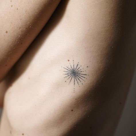 Firework home-made #tattoo on Elke on both sides, by the amazing @m_i_s_o_ , go check her amazing work · @elke_jewellery · photo by @christophermorrisphoto #littletattoo #smalltattoo #love #art #artist #tattoofilter Firework Tattoo, Homemade Tattoos, Handpoke Tattoo, Palm Tree Tattoo, Hand Poked Tattoo, Star Tattoo, Poke Tattoo, Celtic Tattoos, Rib Tattoo