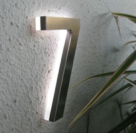 Modern House Numbers for Every Budget | Apartment Therapy House Lighting Outdoor, Solar House Numbers, Modern House Numbers Sign, Led House Numbers, Led House, Solar Power House, Modern House Number, Solar House, House Number Sign