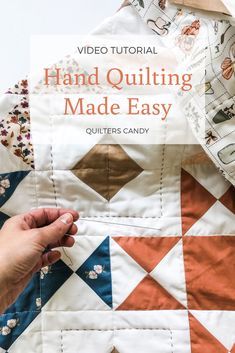 Beginner Hand Quilting, Tube Quilting, Easy Hand Quilting, Hand Quilting Technique, Quilting By Hand, Big Stitch Quilting, Hand Quilting Designs, Hand Quilting Patterns, Quilting Tutorial