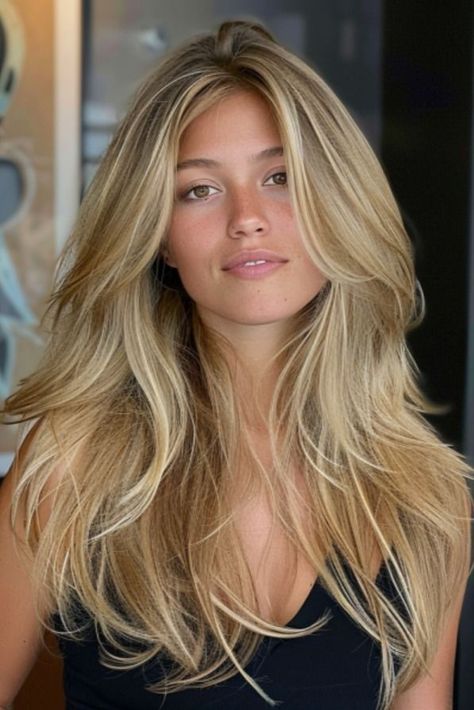 Volumizing Long Layers Hairstyle for Fine Hair Hair To Frame Your Face, Front Layered Haircuts, Blonde Hair Transformations, Longer Hair, Long Blonde, Layered Haircuts, Blonde Hair, Long Hair, Blonde