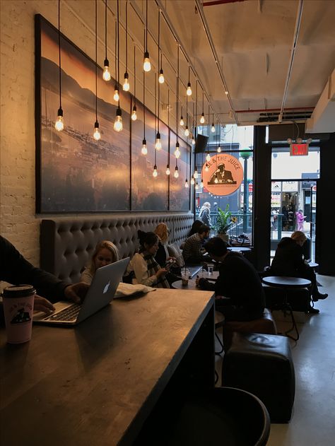 Interior light bulbs at Joe and the Juice. Coffee Shop Lighting, Joe And The Juice, Coffee Bar Design, Coffee Shop Interior Design, Shop House Ideas, Coffee Shops Interior, Shop Window Design, Interior Display, Coffee Cozy