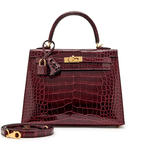 <p>Hermès Bourgogne Shiny Alligator Kelly Sellier 25 Gold Hardware, 2020</p><ul><li>The interior is lined in a tonal chèvre leather</li><li>Includes lock, two keys, clochette, clochette dust bag, shoulder strap, shoulder strap dust bag, ribbon, care booklet, raincoat, dust bag, and box</li><li>Dimensions: 18 h x 25 w x 9 d cm</li></ul> Hermes Alligator, Hermes Kelly Sellier, Brooklyn Townhouse, Hermes Kelly 25, Kelly 25, Accessories 2023, Kelly Sellier, Hermes Kelly Bag, Dream Bag