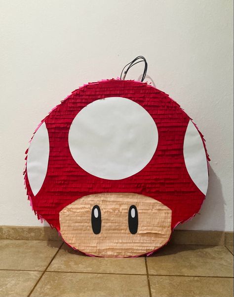 Mario Bros Piñata Diy, Toad Birthday Party Super Mario, Super Mario Bros Pinata, Princess Peach Piñata, Super Mario Pinata, Mario Pinata, Princess Peach Party, Mario Bros Birthday Party Ideas, Super Mario Bros Birthday Party