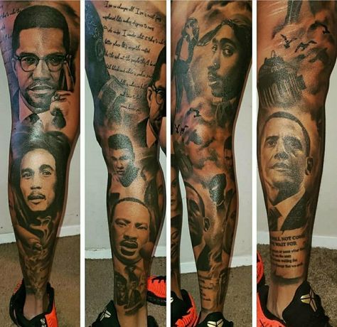 John Wall Tattoos, Calf Sleeve Tattoo, Tattoo Ideas Males, Black Men Tattoos, John Wall, Half Sleeve Tattoos Drawings, Boxing Boots, Leg Tattoo Men, Leg Sleeve Tattoo