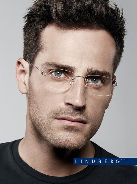 Lindberg air 388 / basic col 10 Men In Glasses, Mens Eye Glasses, Glasses Frames Trendy, Mens Glasses Fashion, Men's Glasses, Eyeglass Frames For Men, Mens Frames, Rimless Glasses, Mens Glasses Frames