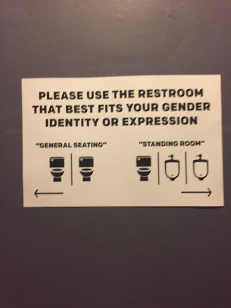 Gender Neutral Bathroom Signs, Gender Neutral Bathrooms, Gender Neutral Bathroom, Restrooms Signage, Wc Sign, Gender Spectrum, New York Theater, Neutral Bathroom, Restroom Sign