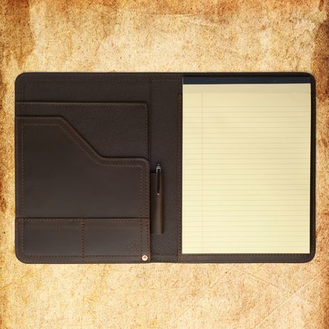 Saddleback Notepad Holder! [Medium] Perfect for internship! Leather Phone Stand, Saddleback Leather, Leather Notepad, Leather Padfolio, Travel Chess Set, Leather Desk Pad, Leather Book Covers, Leather Folder, Leather Notebook Cover