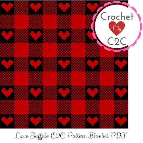 DIY Crochet Lily: [C2C Crochet] The Buffalo pattern with heart C2C crochet cup coaster. Buffalo Pattern, Crochet Cup Coaster, C2c Patterns, Corner To Corner Crochet Pattern, Crochet Lily, Crochet C2c Pattern, C2c Blanket, C2c Crochet Pattern, C2c Crochet Blanket