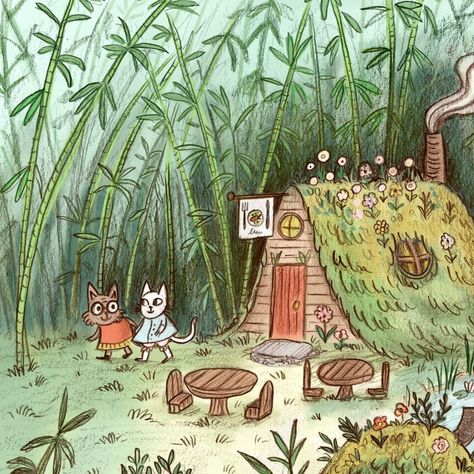 Freya Hartas, Village Drawing, Village Map, Art Houses, World Building, Storybook Art, Farm Art, Book Illustration Art, Fairytale Illustration