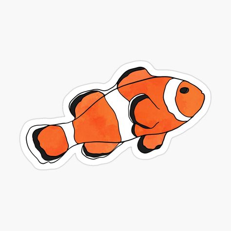 Clownfish Watercolor, Clownfish Illustration, Clownfish Costume, Clownfish Tattoo, Clownfish Drawing, Fish Stickers, Same Or Different, Pixel Color, Clownfish