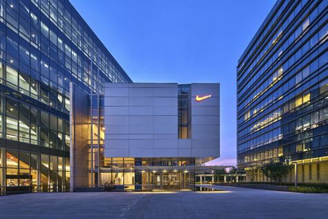 TVA Architects — Nike | Asian Corporate Headquarters Nike Company Building, Nike Corporate Office, Corporate Headquarters Architecture, Nike Headquarters Oregon, Nike Headquarters, Nike Office, Nike Company, Outdoor Sports Court, Nike Watch