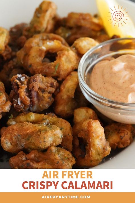 Air Fryer Frozen Calamari Chipotle Dipping Sauce, Calamari Recipe, Calamari Recipes, Frozen Foods, Calamari, Frozen Food, Appetizers Easy, Dipping Sauce, Recipe Using