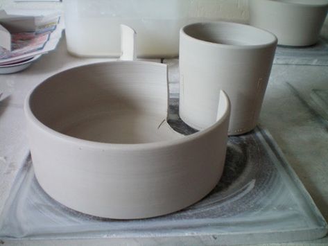 Developing further ideas for the Miro project, with cut and altered wheel thrown forms. Pottery Tutorials, Ceramics Bowls Designs, Pottery Kit, Crafted Gifts, Pottery Inspo, Cerámica Ideas, Pottery Workshop, Ceramics Ideas, Wheel Thrown Pottery