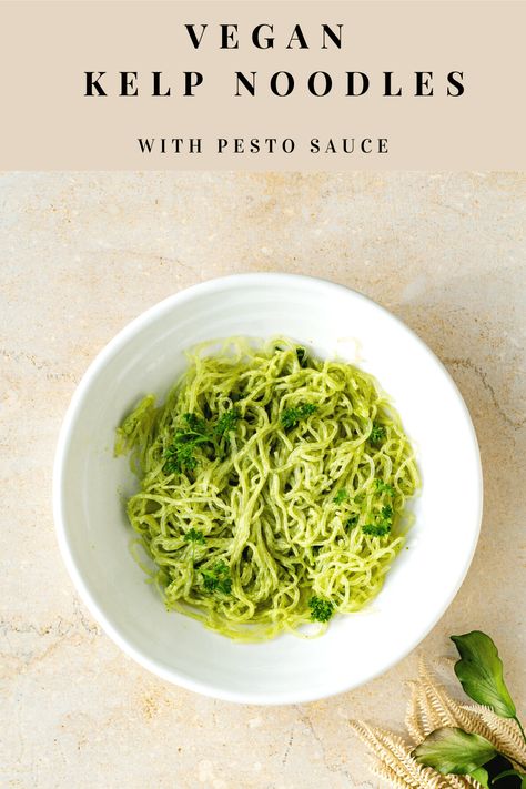 The best vegan basil pesto kelp noodle recipe. This healthy keto-friendly, gluten-free, and fat-free noodles recipe details how to cook and prepare kelp noodles. Add kelp noodles to salad, soup, stir fry, pad thai, or make ramen noodles. Also, several benefits of kelp noodles. Kelp Noodles, Baking Soda And Lemon, How To Make Ramen, Vegan Lunches, Vegan Gluten Free Recipes, Vegan Lunch, Raw Vegan Recipes, Recipes For Beginners, Vegan Dinner Recipes