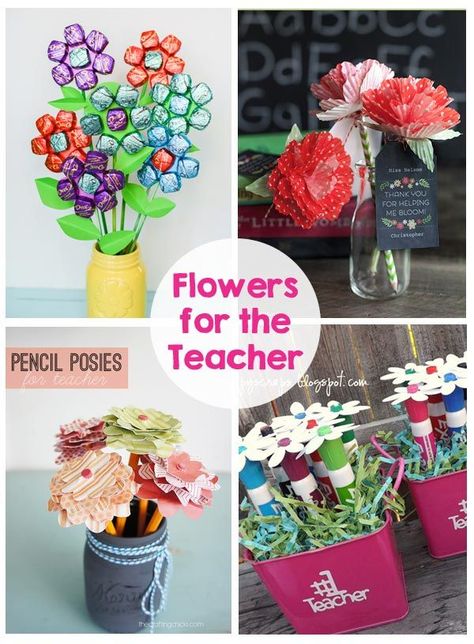 Flower Gift Ideas For Teachers, Teacher Appreciation Gifts Diy Kids, Teacher Appreciation Gifts Flowers, Teacher Appreciation Flowers Ideas, Flower For Teacher, Teacher Appreciation Crafts, Teacher Appreciation Diy, Simple Gift Ideas, Back To School Teacher Gifts