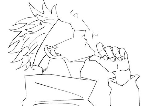 Gojo Satoru Line Art, Jujutsu Kaisen Lineart, Gojo Line Art, Anime Line Art, Anime Lineart, Animation Art Sketches, Anime Crafts, Gojo Satoru, Anime Drawings Tutorials