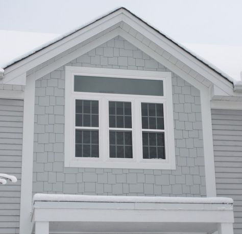 Straight Edge Shingle Siding, James Hardie Light Mist, Hardie Light Mist, Hardie Siding Ideas, James Hardie Siding Ideas, Hardy Siding, Vinyl Shingle Siding, Hardie Shingle Siding, Vinyl Exterior Siding