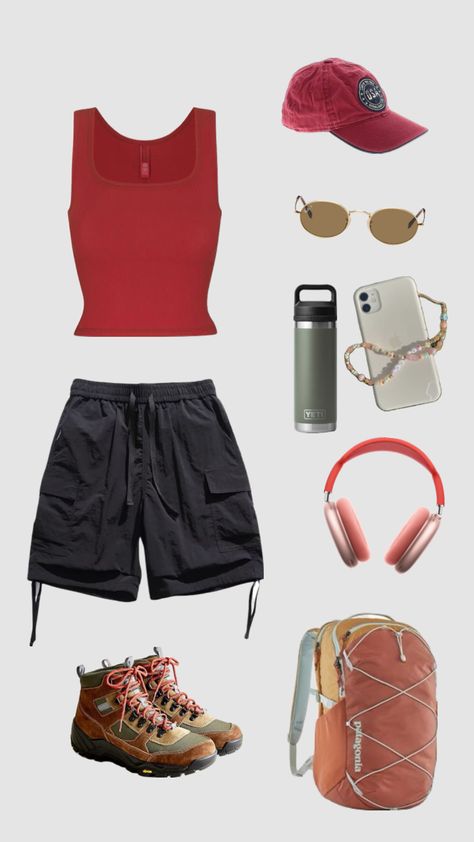 Hiking vibe 🥾 #hikeraesthetic #granolagirlsesthetic Hiker Girl Outfit, Hiker Aesthetic, Spring Hiking Outfits, Hiker Girl, Hiking Fits, Spring Hiking, Summer Hiking Outfit, Baby Fits, Hiking Outfit