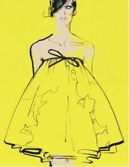 The Comeback of Fashion Illustration: And the top new illustrators of today – Jia Collection David Downton, Lily Cole, Rene Gruau, Fashion Art Illustration, Fashion Illustrator, Illustration Sketches, Mellow Yellow, Shades Of Yellow, Andy Warhol