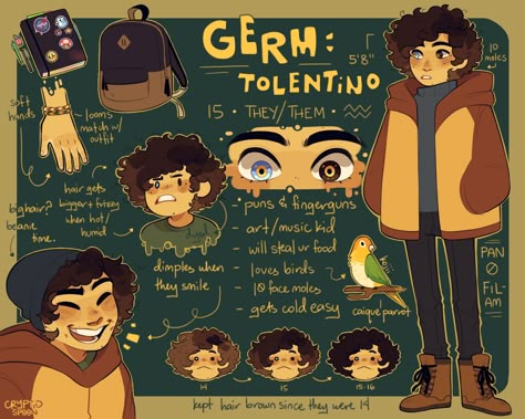 Germ Tolentino, Cryptidsp00n Art, Meet The Character, Ocs Drawing, Oc Drawings, Desenho Tattoo, Arte Sketchbook, Cute Art Styles, Facial Expressions