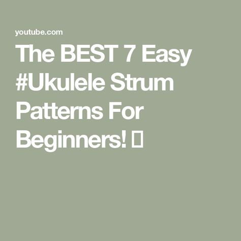 The BEST 7 Easy #Ukulele Strum Patterns For Beginners! 🤓 Strumming Patterns Ukulele, Ukulele Strumming, Learn Ukulele, Strumming Patterns, Cool Ukulele, Learn Guitar Chords, Ukulele Music, Ukulele Lesson, Guitar Kids