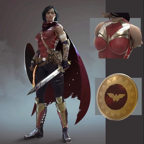 Wonder Woman Concept Art, Wonder Woman Concept, Wonder Woman Redesign, Woman Concept Art, Kill The Justice League, Amazons Women Warriors, Dc Wonder Woman, Wonder Woman Art, The Justice League