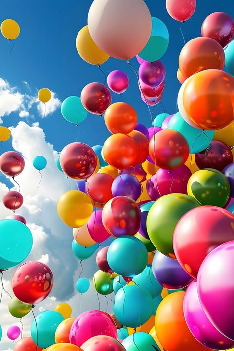 Witness the vibrant display of colorful balloons soaring through the sky, spreading joy and happiness all around. This festive wallpaper captures the essence of celebration and cheer, making it the perfect addition to any party or event decor. Bring a touch of lively, uplifting energy to your space with this bright and cheerful design that will uplift your mood and create a jubilant atmosphere. Let your imagination take flight with this whimsical and delightful scene. Happiness Wallpaper, Festive Wallpaper, Colorful Balloons, Colourful Balloons, Joy And Happiness, A Rainbow, Event Decor, The Sky, Flight