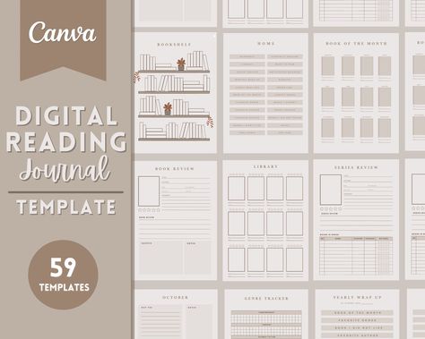 Canva Templates Reading Journal Book and Read Digital Book Journal Template, Reading Journal Template Free Printables, Book Journal Template, Digital Book Journal, Book Bujo, Reading Journal Template, Ipad Reading, Ipad Planning, Reading Journal Printable