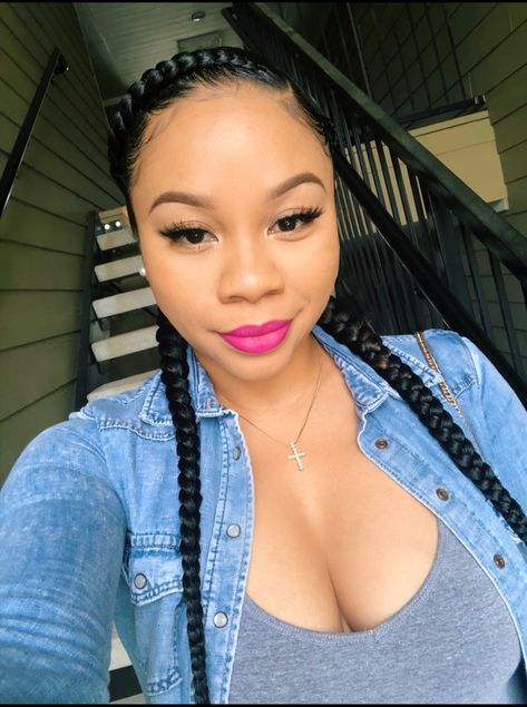 Two Cornrow Braids, 2 Feed In Braids, Two Braid Hairstyles, Straight Human Hair Bundles, Braided Cornrow Hairstyles, Girls Natural Hairstyles, Feed In Braid, Two Braids, Girls Braids