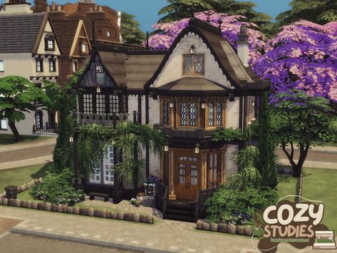 The Sims Resource - Cozy Studies - The Manor (No CC) Sims 4 Occult House, Sims Building, Animal Skin, Maxis Match, The Sims Resource, Sims Resource, Manor House, Room Set, Hall Of Fame