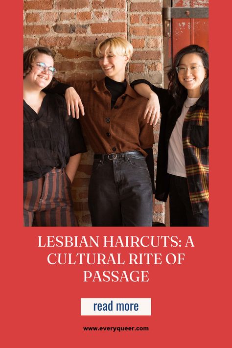 If you're looking for a way to show off your style, these queer and lesbian haircuts are a great way to bring out the most affirmed, authentic you. From long shags to buzzcuts, there's a variety of styles to be inspired by. Queer Haircuts Long, Lesbian Haircut Long, Hair Big Forehead, Queer Haircut, Lesbian Haircut, Queer Hair, Long Shag, Choppy Bangs, Haircut Style