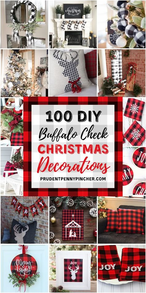 100 DIY Buffalo Check Christmas Decorations #christmas #christmasdecor #christmasdecorations #buffalocheck #holiday #diy #diychristmasdecor #rusticdecor #christmasideas Buffalo Plaid Christmas Ornaments, Buffalo Check Christmas Decor, Buffalo Check Decor, Buffalo Plaid Christmas Decor, Dollar Tree Christmas Decor, Frugal Christmas, Buffalo Plaid Christmas Tree, Plaid Christmas Decor, Buffalo Check Christmas