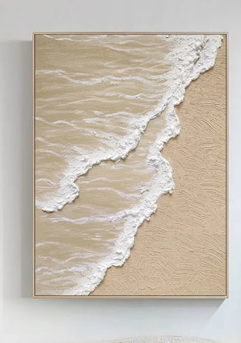 Textured Art For Beginners, Modelling Paste Art Canvases, Textured Canvas Art Ideas, Art Canvas Painting Ideas, Floating Nightstand Ideas, Structure Painting, Modern Floating Nightstand, Painting On Wall, Ocean Art Painting