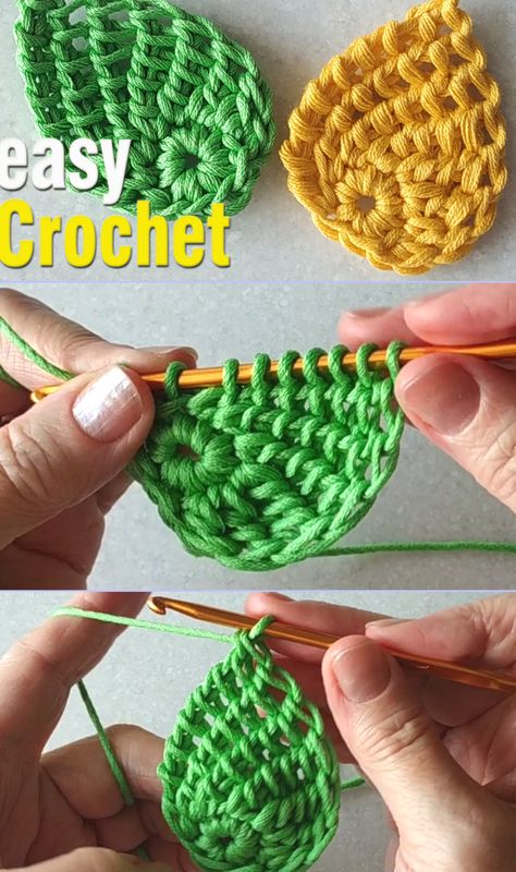 Leaf Video, Ring Magic, Crochet Tunisian, Crochet Leaf Patterns, Tunisian Crochet Patterns, Crochet Rings, Crochet Earrings Pattern, Crochet Leaves, Crochet Flower Tutorial