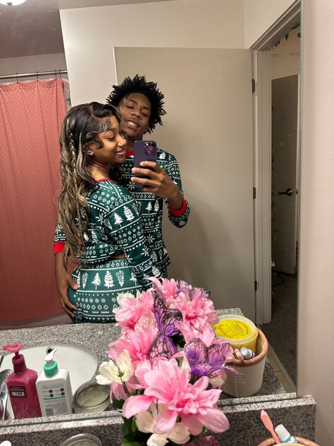 couples matching pajamas christmas pictures Matching Pj Mirror Pics, Christmas Couple Mirror Pictures, Pjs Couple Pictures, Matching Pjs Couples Christmas, Matching Pj Couples Pictures, Matching Pjs For Couples Black, Couples Matching Christmas Pajamas, Christmas Ideas Couples, Matching Xmas Pajamas Couple