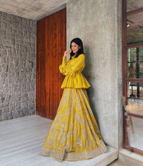 11 Interesting Ways To Reuse Your Wedding Lehenga - Pyaari Weddings Dress From Sari, Organza Saree Blouse, Haldi Dress Ideas, Haldi Dress, Velvet Saree, Health And Wealth, Sari Dress, Casual Indian Fashion, Love For Her