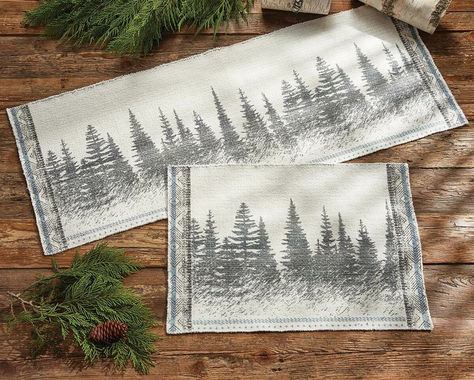 Rustic Table Runner, Rustic Table Runners, Black Forest Decor, Printed Table Runner, Lodge Cabin, Park Designs, Into The Woods, Rustic Table, Linen Table Runner