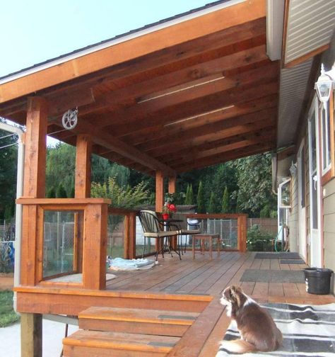 _20100719_porch_1-jpg.805481 (752×800) Covered Deck Designs, Rv Shelter, Cabin Vibes, Covered Patio Design, Screened Porch Designs, Deck Pictures, Patio Deck Designs, Wooden Deck, Mobile Home Porch