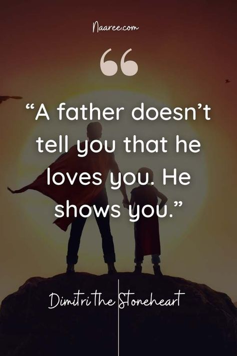 A father doesn’t tell you that he loves you, he shows you, says this Father’s day quote by Dimitri the Stoneheart. Get more thoughts on Father’s day and Father’s Day gift ideas in India #fathersdayquotes #greetings #giftideas #giftguide #fathersdaygifts #quotes #sayings Father Day Quotes, Quotes For Father, Fathers Day Captions, Father Daughter Love Quotes, Fathers And Daughters, Message For Father, Fathers Day Poems, Father And Daughter Love, Happy Father Day Quotes