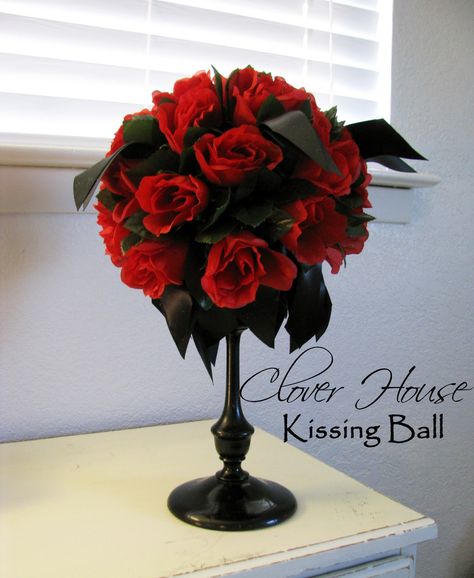 Kissing Balls, Kissing Ball, Thrifty Decor Chick, Pretty Rose, Ball Decorations, My Funny Valentine, Flower Ball, Pretty Roses, Party Centerpieces