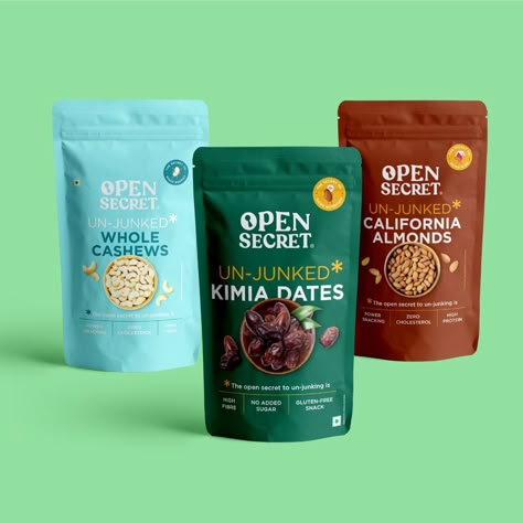 Nut Packaging Design Ideas, Snack Design Packaging, Premium Snack Packaging, Raisin Packaging, Ready To Eat Packaging, Healthy Snacks Packaging, Premium Food Packaging, Snacks Packaging Design, Snack Packaging Design