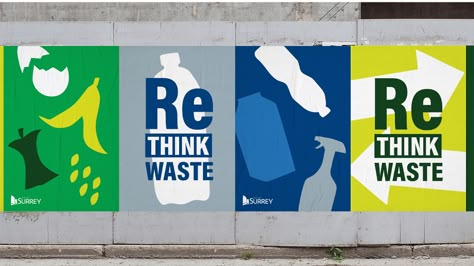 Rethink Waste Rebrand on Behance Food Waste Project, Sustainable Marketing, Recycle Design, Recycle Logo, To Be Understood, Company Identity, Earth Photos, Campaign Posters, Social Media Poster