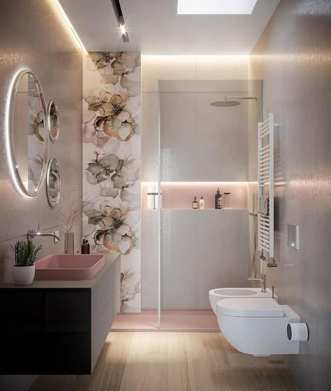 Gaia Miacola, Feminine Bathroom, Elegant Bathroom Design, Bathroom Design Small Modern, Beautiful Bathroom Designs, Modern Small Bathrooms, Small Bathroom Interior, Bathroom Decor Luxury, Washroom Design