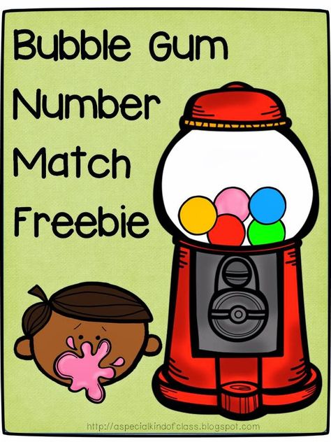 A special kind of class: Bubble Gum Number Match Freebie and sale Bubble Gum Machine Bulletin Board, Extra Special Gum Printable, Bubble Gum Brain Activities, Bubble Gum Sight Words, April Ideas, Bubble Activities, Folder Ideas, Bubble Gum Cards, Math Writing