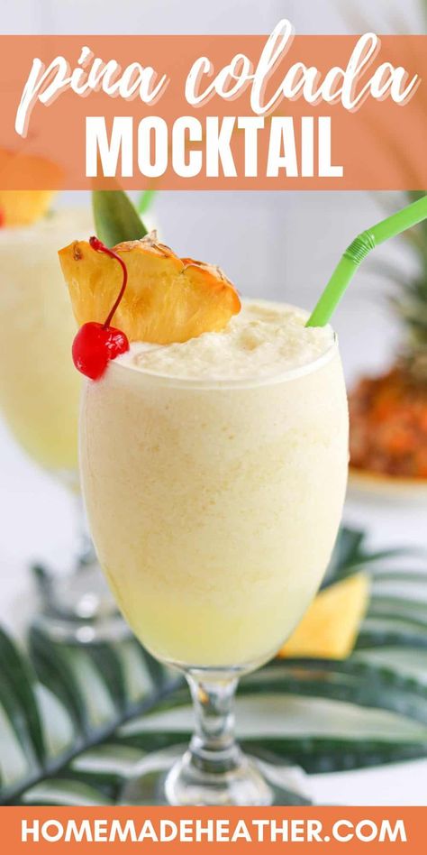 Pineapple Cup Drinks, Healthy Pina Colada, Pina Colada Mocktail, Drinks With Pineapple Juice, Tropical Drink Recipes, Pineapple Juice Recipes, Pina Colada Drinks, Virgin Pina Colada, Coconut Mojito